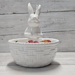 Arlington Design Easter Bunny Candy Dish Bowl Basket with Woven Design